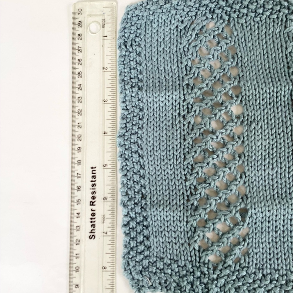 Skincare Washcloth Headband Spa Set Hand Crafted Steel Blue Cotton Knit - Picture 14 of 16